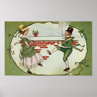 Affiches Dancing Leprechauns Vintage St. Patrick's Day