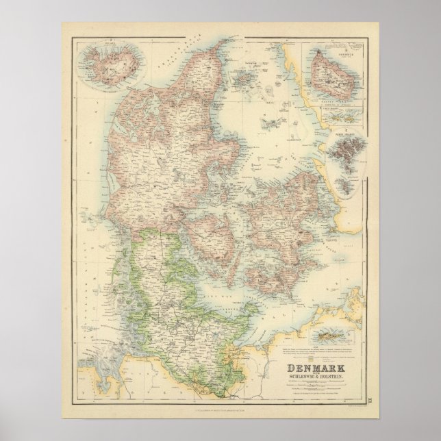 Affiches Danemark avec Schleswig et Holstein (Devant)