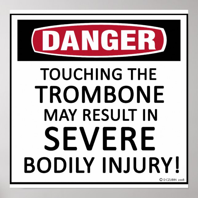 Affiches Danger Trombone (Devant)