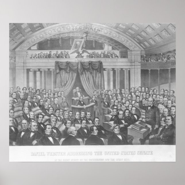 Affiches Daniel Webster s'adressant aux États-Unis (Devant)