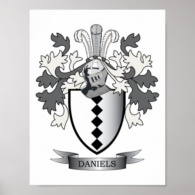 Affiches Daniels Family Crest Armoiries (Devant)