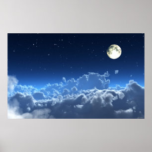 Affiches Dans l'affiche pâle de clair de lune