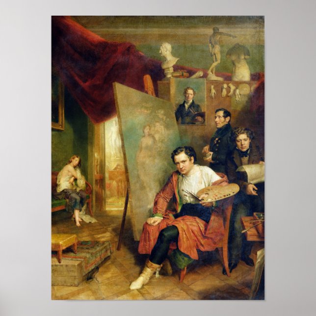 Affiches Dans le studio du peintre, 1832 (Devant)