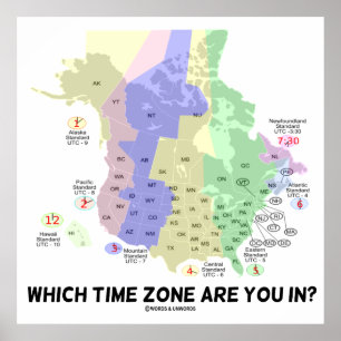 Affiches Dans Quel fuseau horaire Êtes-Vous ? (États-Unis C