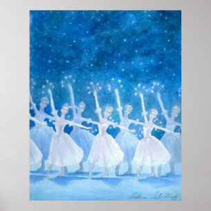 Affiches Danse de la copie d'art de flocons de neige