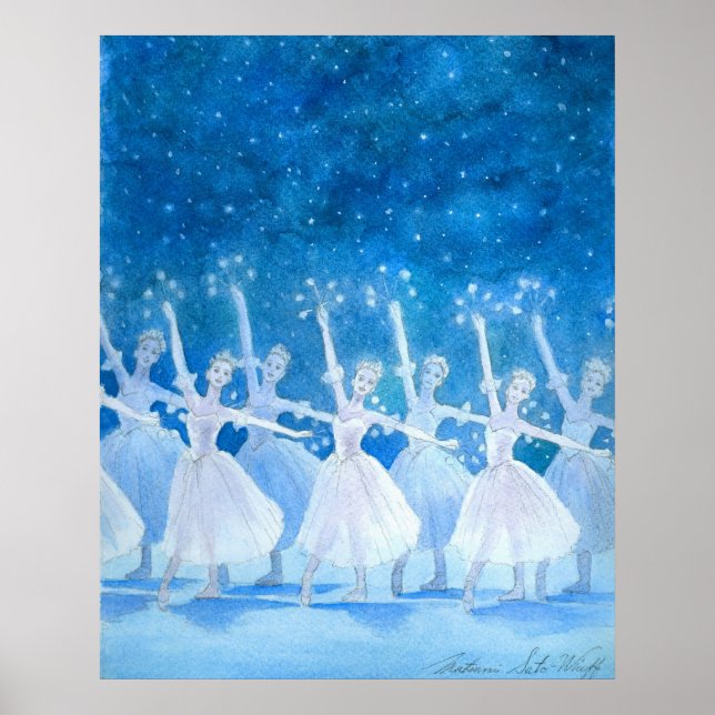 Affiches Danse des flocons de neige Art Imprimer (Devant)