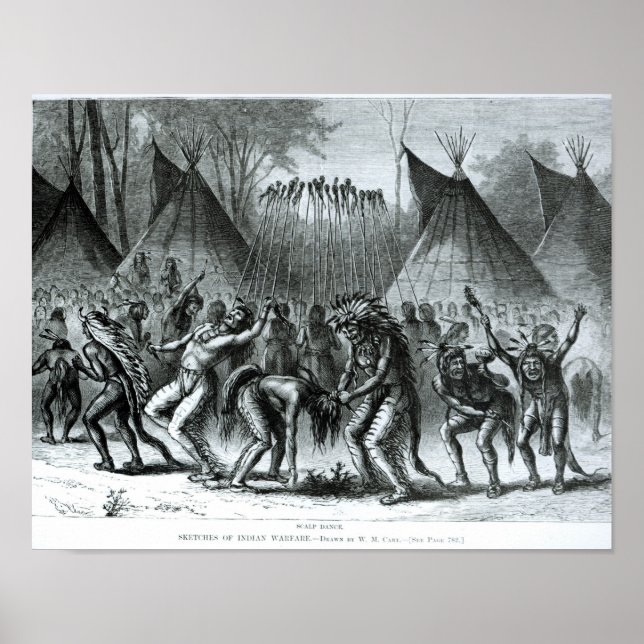 Affiches Danse du scalp de 'Sketches of Indian Warfare' (Devant)