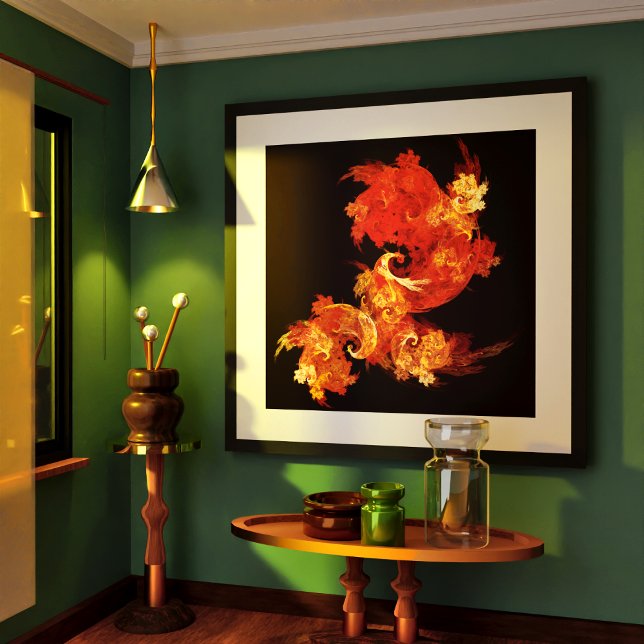 Affiches Danse Feux d'artifice Art Abstrait (Dancing Firebirds Abstract Art Poster)