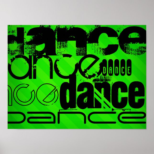 Affiches Danse ; Grandes Têtes Vert Néon (Devant)