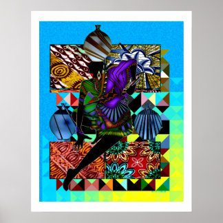Affiches Danse Vase de la Journée Africaine du Marché