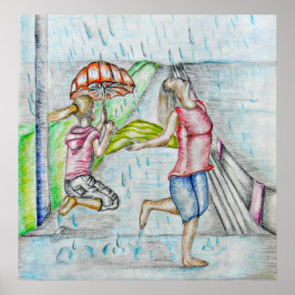 Affiches danser avec la pluie