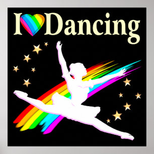 AFFICHES DANSER J'AIME DANSER BALLERINA DESIGN