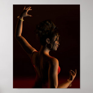 Affiches Danseur de flamenco espagnol sur une scène sombre