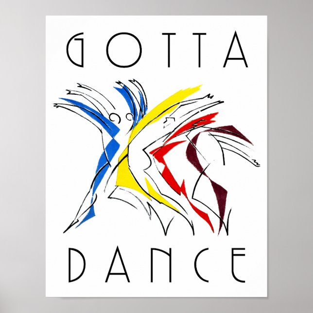 Affiches Danseurs abstraits dansant - Œuvre d'art pour amat (Devant)
