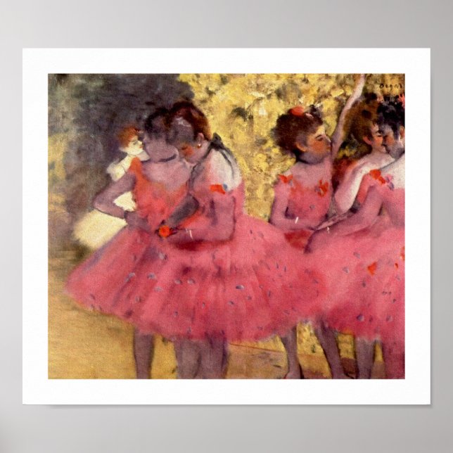 Affiches Danseurs de ballet en rose par Edgar Degas (Devant)