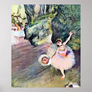 Affiches Danseuse avec un bouquet de fleurs par Edgar Degas