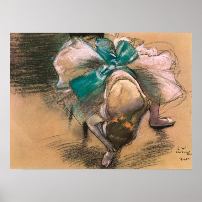 Affiches Danseuse nouant ses rubans par Edgar Degas (Devant)