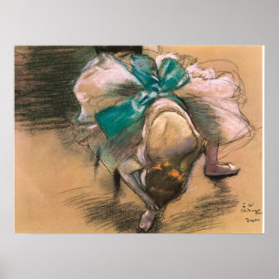 Affiches Danseuse nouant ses rubans par Edgar Degas