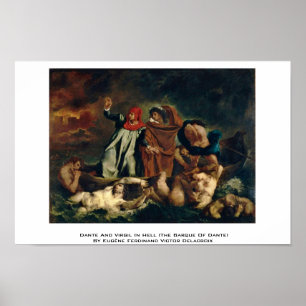 Affiches Dante et Virgil dans l'enfer (la barque de Dante)