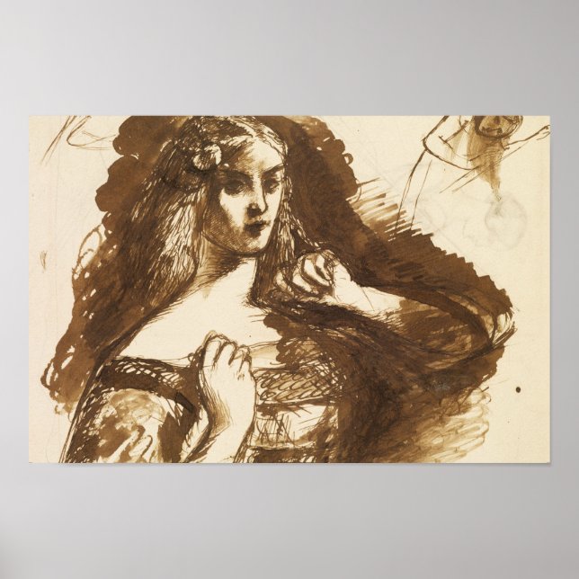 Affiches Dante Gabriel Rossetti - Croquis mi-longueur (Devant)
