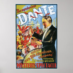 Affiches Dante ~ The Mysterious Magician Vintage Magicien A