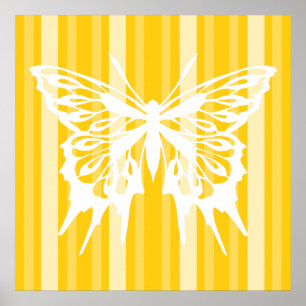 Affiches Danube Victorian Lady Stripe avec Papillon