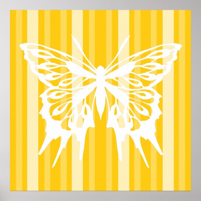 Affiches Danube Victorian Lady Stripe avec Papillon (Devant)