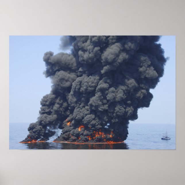 Affiches Dark clouds of smoke and fire emerge 2 (Devant)