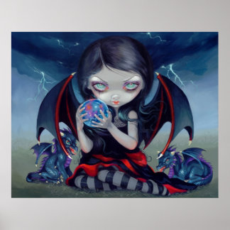 Affiches Dark Dragonling ART IMPRIMER fée de dragon gothiqu