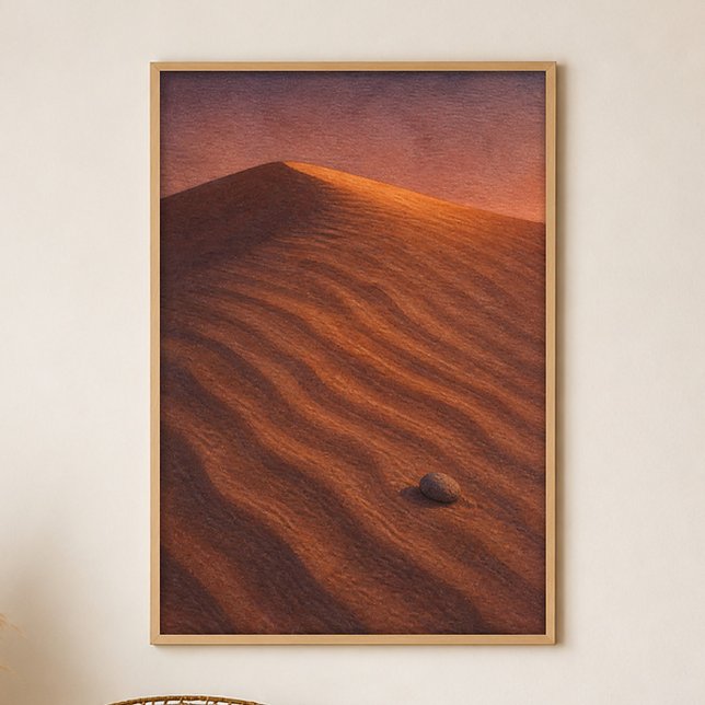 Affiches d'art bohème en gouache de rides de vent  (Shown framed for scale. Poster ships unframed; frames are an optional add-on.)