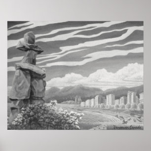 Affiches d'art de Vancouver Imprimantes d'Inukshuk
