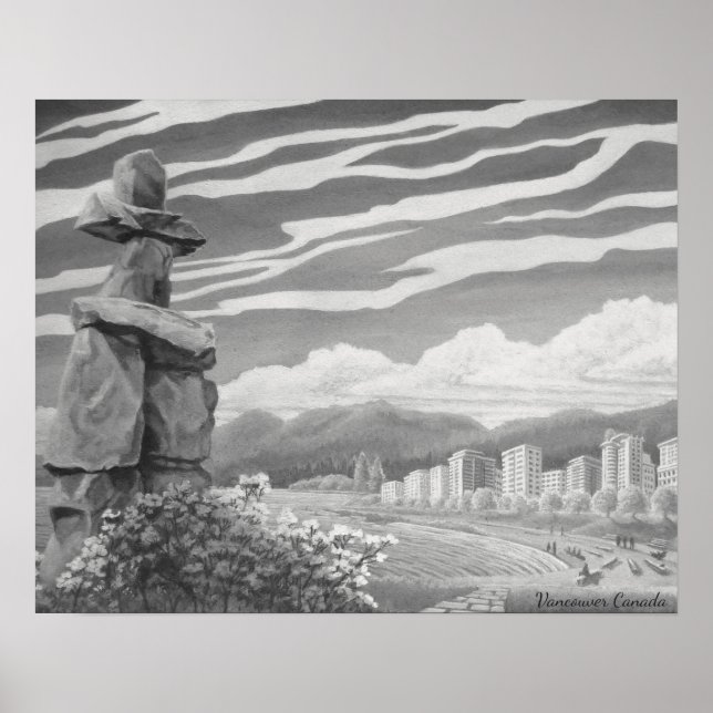 Affiches d'art de Vancouver Imprimantes d'Inukshuk (Devant)