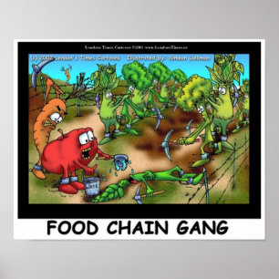 Affiches d'art drôle de Food Chain Gang