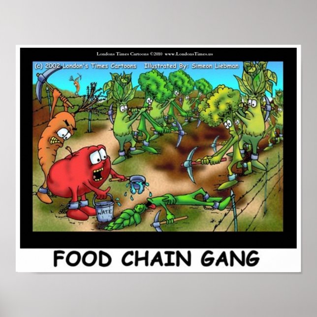 Affiches d'art drôle de Food Chain Gang (Devant)