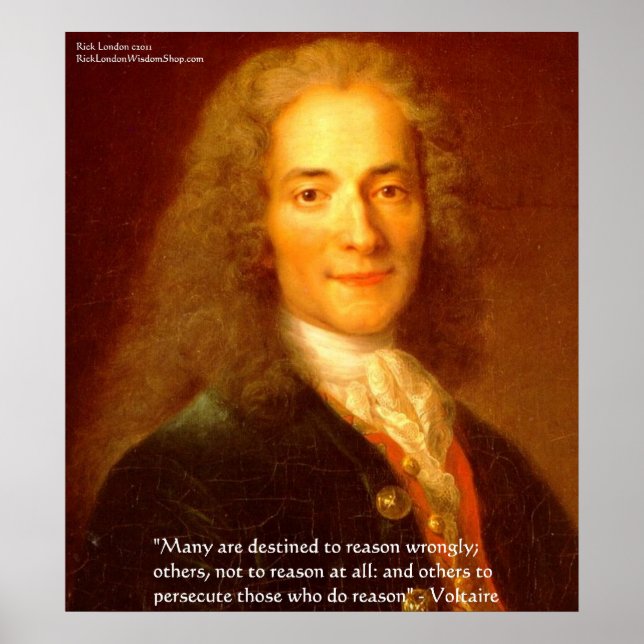 Affiches d'art fin Voltaire Citation Raison (Devant)