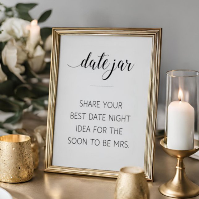 Affiches Date Idea For Wedding Couple Elegant Bridal Shower (Créateur téléchargé)