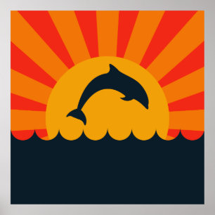 Affiches Dauphin sautant hors de l'eau illustration