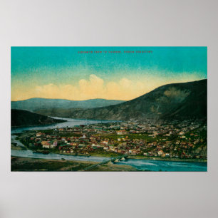Affiches Dawson, vue de ville de territoire de l'Alaska le