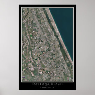 Affiches Daytona Beach Floride De l'espace Carte Satellite