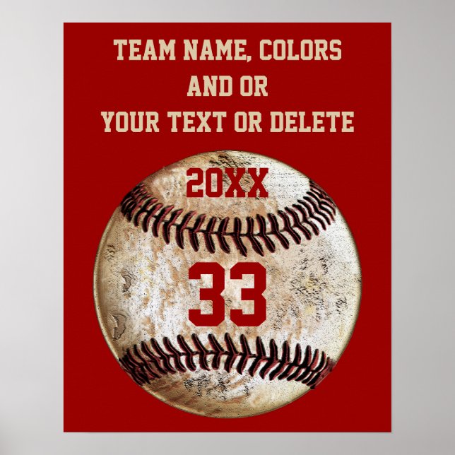 Affiches de baseball, couleurs de l'équipe, équipe (Devant)