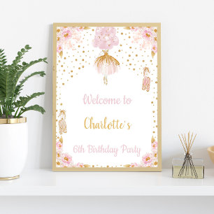 Affiches de bienvenue d'anniversaire de Ballerina