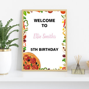 Affiches de bienvenue d'anniversaire de la pizza