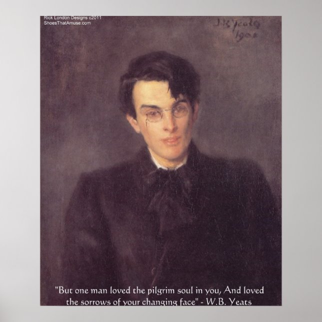 Affiches de citations d'amour de WB Yeats "Âme de  (Devant)