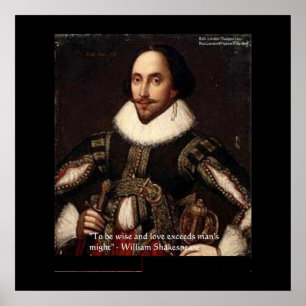 Affiches de citations de Shakespeare "Amour/Puissa