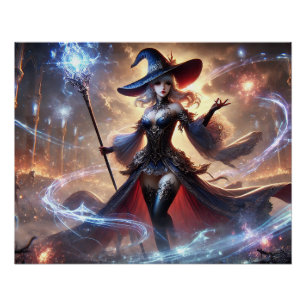 Affiches de Combat de Magiciennes Épiques Puissanc