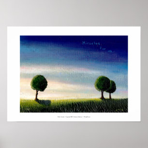 Affiches De coucher du soleil de paysage de peinture art