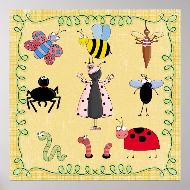 Affiches de crèche d'insectes (Devant)