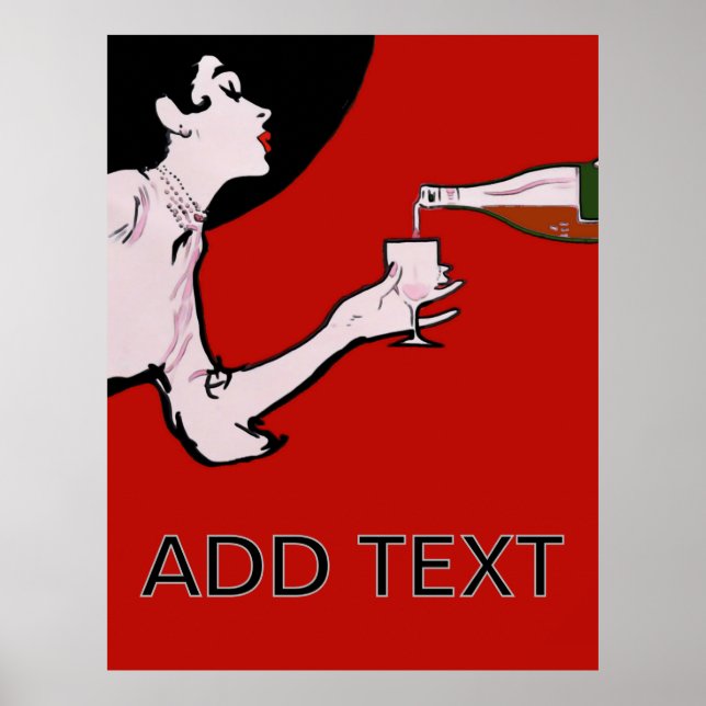 Affiches de dame de cru de vin (Devant)
