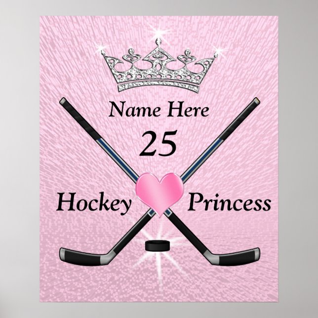 Affiches de hockey personnalisées pour filles, pri (Devant)