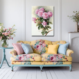 Affiches De Longpre Roses roses Bumblebees 1899